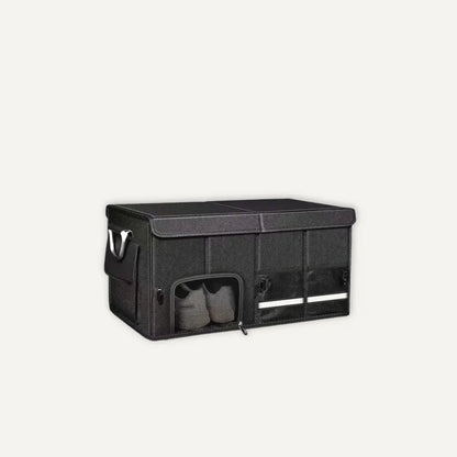Bac rangement coffre voiture pliable 72L avec une paire de chaussures rangée