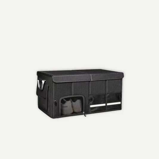 Bac rangement coffre voiture pliable 72L avec une paire de chaussures rangée