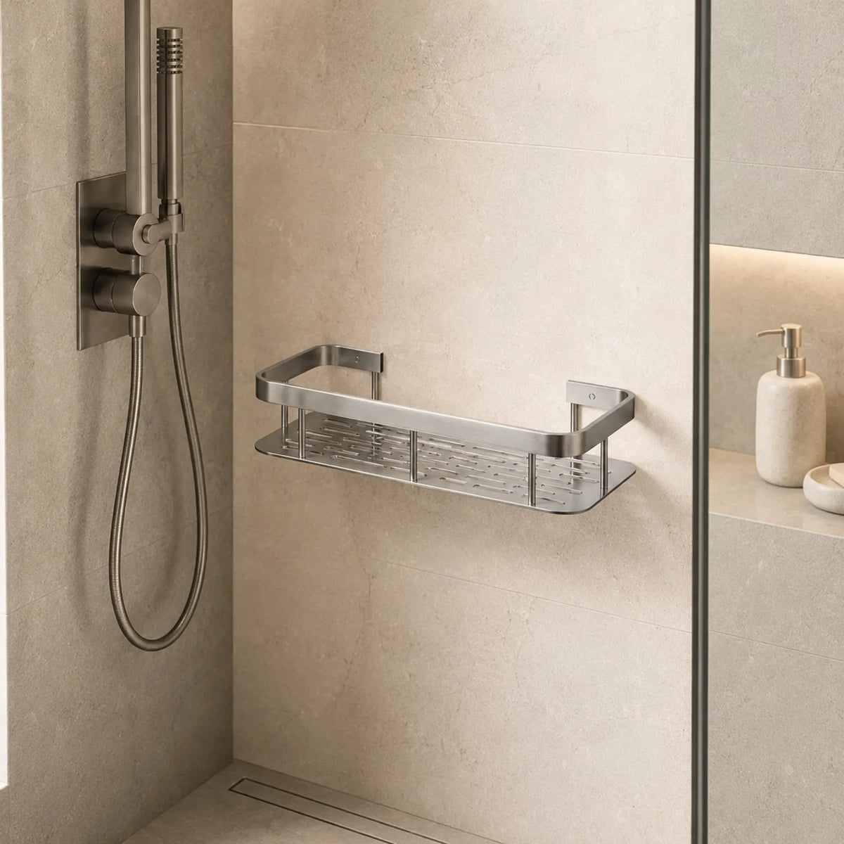Étagères de Douche Sans Perçage rectangulaire 