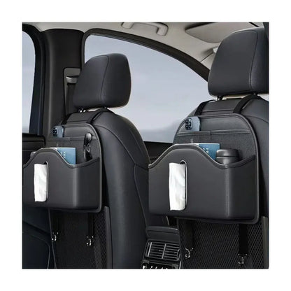 Organisateurs siège arrière voiture porte-mouchoirs accrochés à des sièges de voiture avec des accessoires qui y sont rangés
