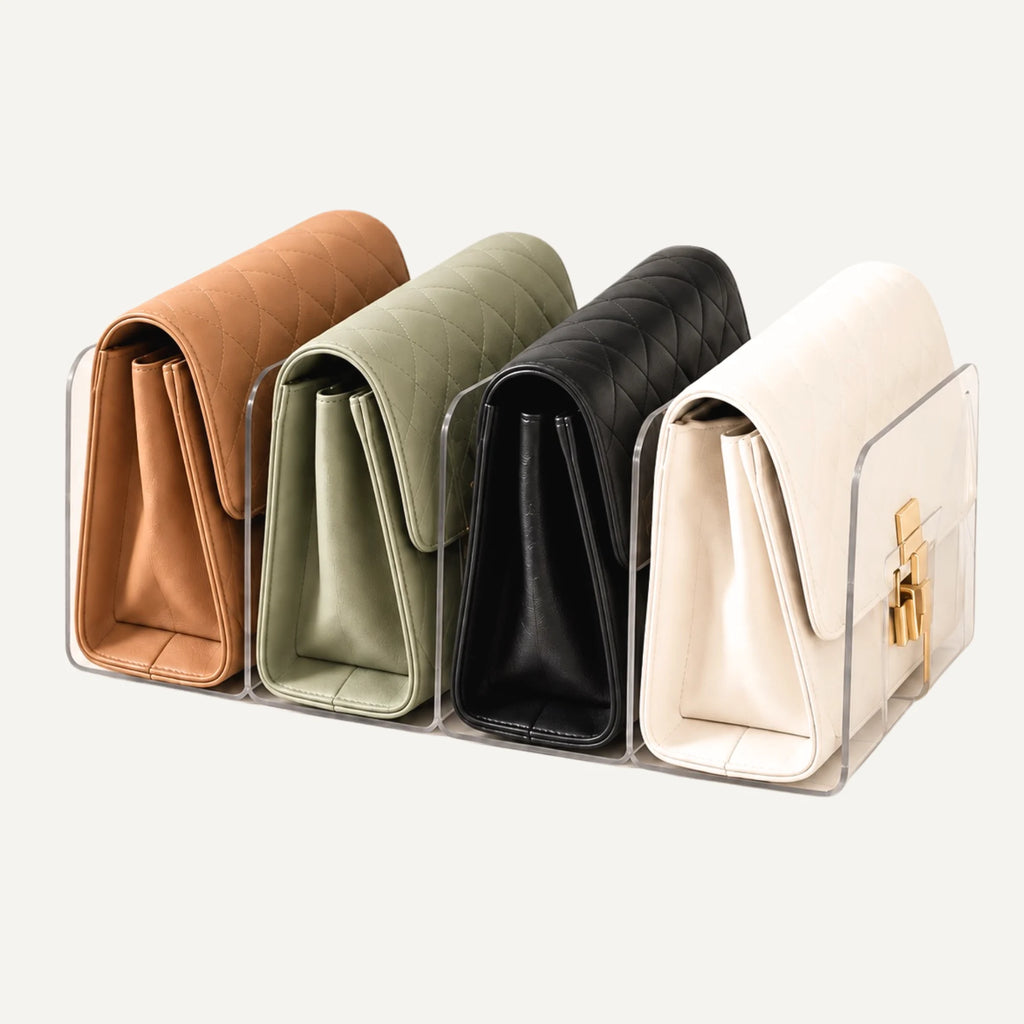 Rangement Sac à Main à 4 Compartiments avec 4 sacs rangés