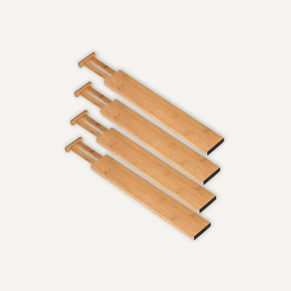 trois séparateurs de tiroirs en bambou